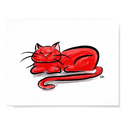 Red Cat Poster by Quequay