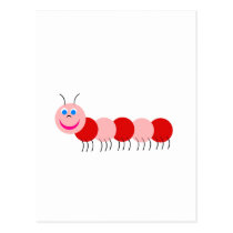 red caterpillar postcards