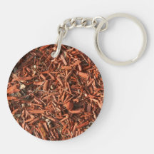 Red cedar mulch with debris acrylic keychain