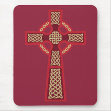 Red Celtic Cross Computer Mousepad