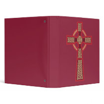 Red Celtic Cross School Binder