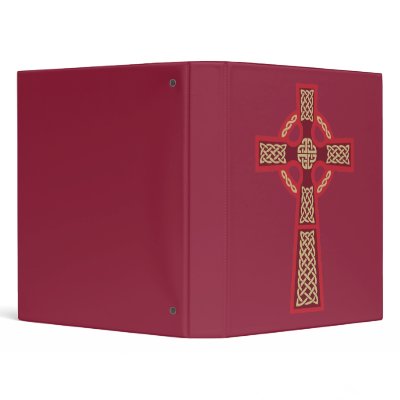 Red Celtic Cross School Binder