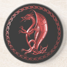 Red Celtic Dragon Coasters