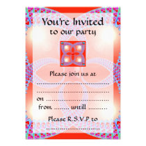 Red Celtic Heart Fractal Pattern Custom Announcement