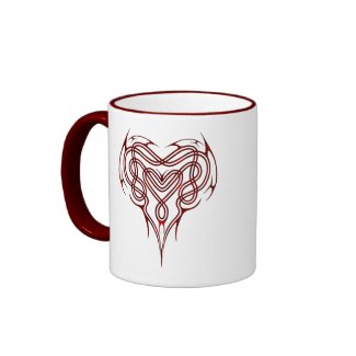 Red Celtic Heart Knot mug