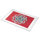 Red ceramic flower Placemat