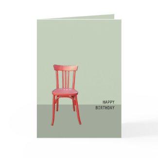 Red Chair green Birthday Card card