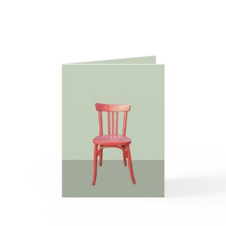 Red Chair green Note Card card