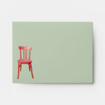 Red Chair green Note Card Envelope
