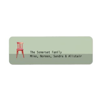 Red Chair green small Gift Tag Label label