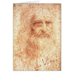 Red Chalk Leonardo da Vinci self-portrait cards