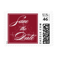 Red Chandelier Save the Date Postage stamp