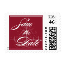 Red Chandelier Save the Date Postage stamps
