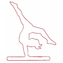 RED CHARCOAL GYMNAST SILHOUETTE T-SHIRT by kersteegirl RED CHARCOAL GYMNAST SILHOUETTE T-SHIRT