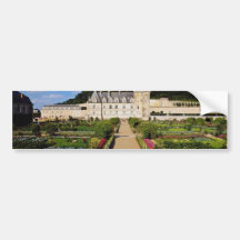 Red Chateau de Villandry and garden, Loire Valley, Bumper Sticker