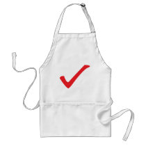 red check icon aprons