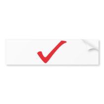 red check icon bumper stickers