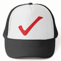 red check icon hats