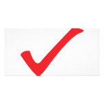 red check icon personalized photo card