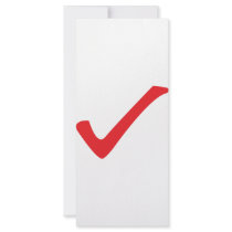 red check icon custom rack cards
