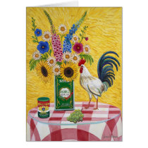 Red Check Rooster Card by JessicaKolesar Red Check Rooster Card