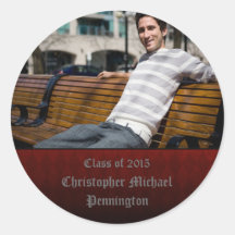 Red checkerboard grunge graduation stickers