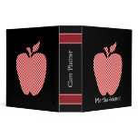 Red Checkered Apple Teacher's Class Planner Vinyl Binder