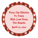 Red Checkered Border Canning Label Stickers