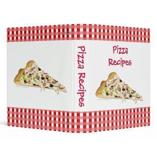Pizza on Red Checks Custom Recipe Binder