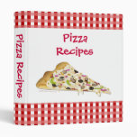 Red Checkered Tablecloth Pizza Recipes Binder