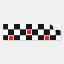 Red Checkers Bumper Stickers