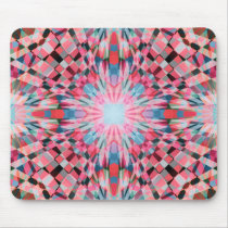Red Checkers Kaleidoscope mousepads