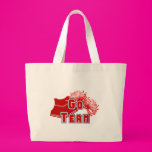 Red Cheerleader Go Team Tote Bags