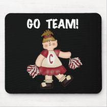 Red Cheerleader Go Team mousepads by girl_stuff Red Cheerleader Go Team mousepads