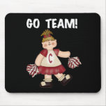 Red Cheerleader Go Team Mouse Mat