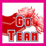 Red Cheerleader Go Team Poster