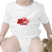 Red Cheerleader Go Team Rompers