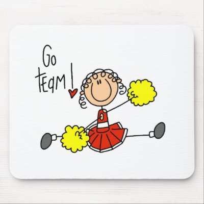 Red Cheerleader Mouse Mats by stick_figures