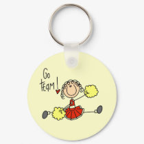 Red Cheerleader T-shirts and Gifts keychains by stick_figures Red Cheerleader T-shirts and Gifts keychains