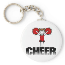 Red Cheerleader T-shirts and Gifts Key Chain