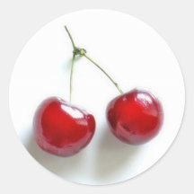 Red Cherries Round Stickers