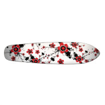 Red Cherry Blossom Sakura Design Skateboard Decks