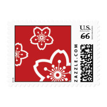 Red Cherry Blossom Stamps