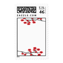 Red Cherry Blossoms Postage