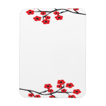 Red Cherry Blossoms Premium Flexi Magnet