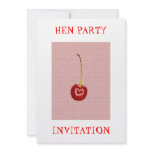 Red Cherry Hen Party Invitation