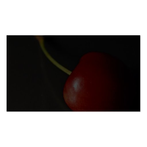 Red Cherry In Dark Business Card Template (back side)