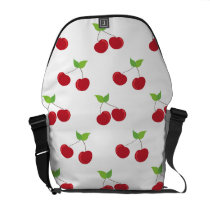 Red Cherry Pattern Messenger Bag