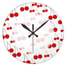 Red Cherry Pattern. Wall Clocks