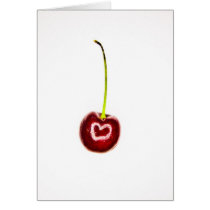 Red Cherry with Heart Card